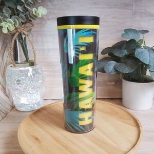 Starbucks 2013 Hawaii 16 oz Tumbler Coffee Travel Tumbler Palm Leaves *